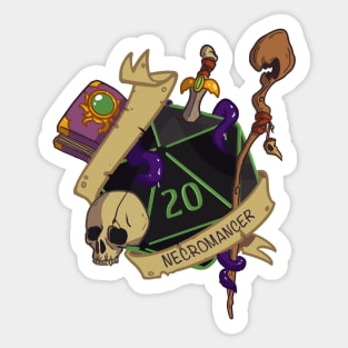 D20 Necromancer Fantasy dice Sticker